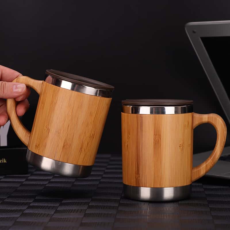 350ml stainless steel bamboo bottle - 图片 3