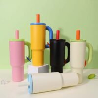 TI-1188 40 oz monster capacity handle straw thermos cup